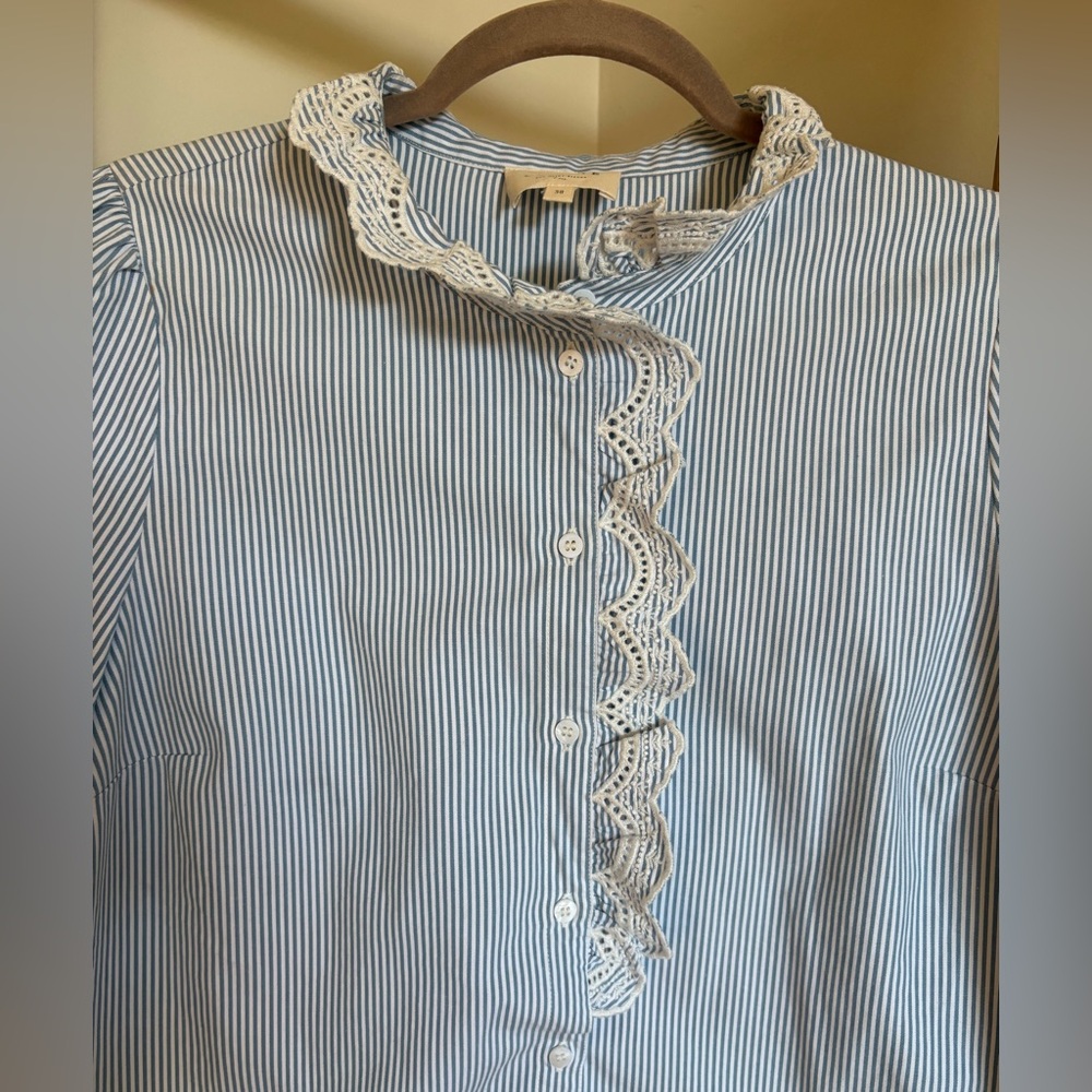Sezane Chlo Blouse w/ Lace-Trim / 6 - Picture 6 of 8